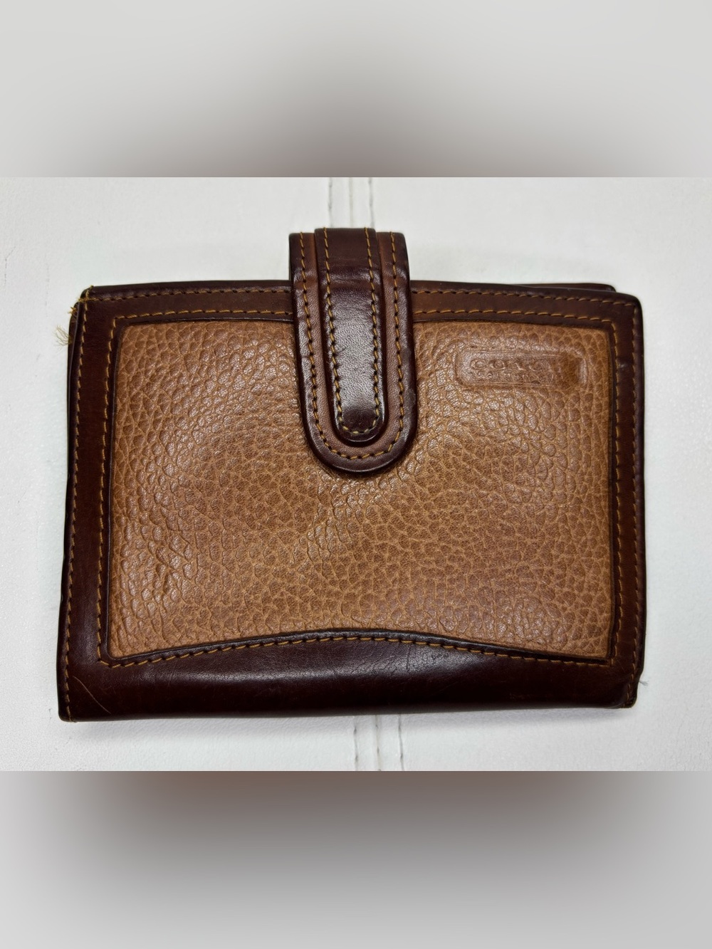 Vintage Coach Madison compact French kisslock wallet, handcrafted in Italy duri